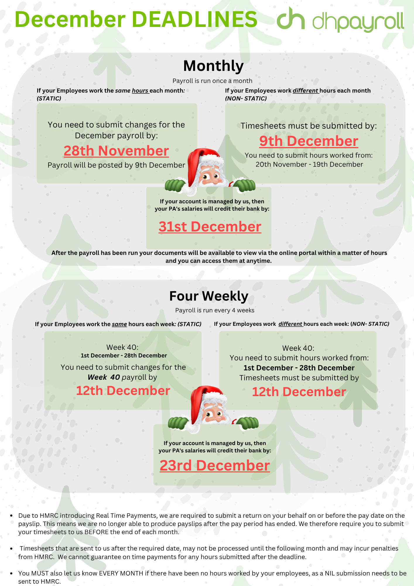 Dec Payroll Deadlines